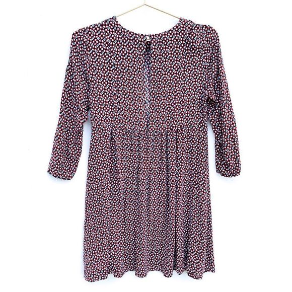 H&M Rust Navy Floral Print 3/4 Sleeve Dress - Picture 2 of 12